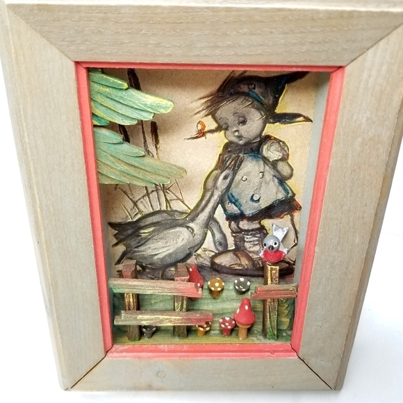 2 Vintage 3D Print Wooden Box Frames, Kid's and Baby's Room Decor - Picture 5 of 10